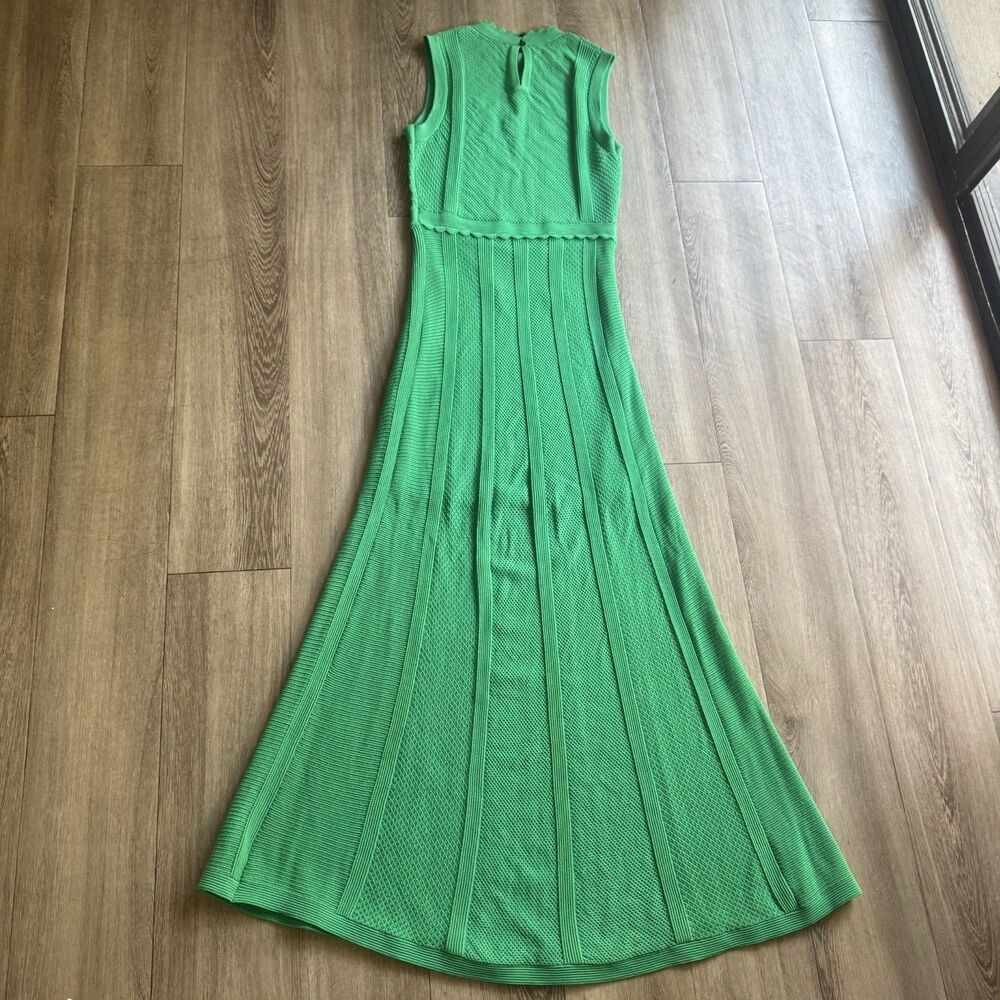 THE KOOPLES Scalloped Rib Knit Maxi Dress Sz M Emerald Green Romantic MSRP $415 - Picture 7 of 15